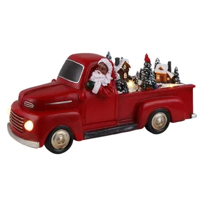 Mr. Christmas Magic Of Christmas 11" Animated Nostalgic Red Truck - Black Santa