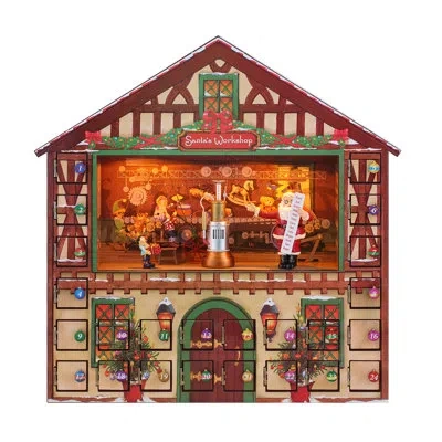 Mr. Christmas Magic Of Christmas 16" Animated & Musical Santa's Workshop Advent Calendar In Multi