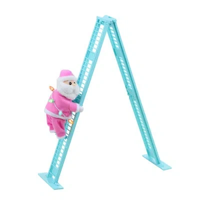 Mr. Christmas Magic Of Christmas 17" Animated Tabletop Pastel Climbing Santa In Blue,pink,white