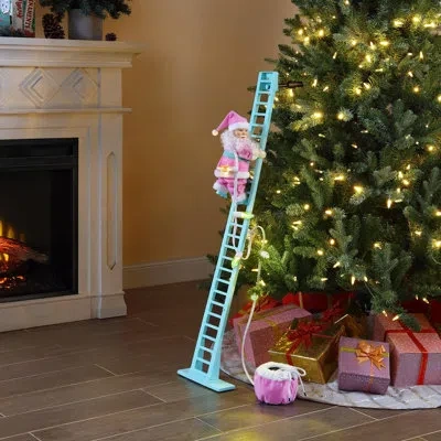 Mr. Christmas Magic Of Christmas 43" Animated Pastel Super Climbing Santa In Blue,pink,white