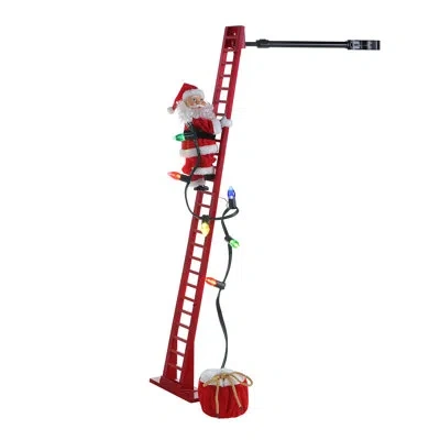 Mr. Christmas Magic Of Christmas 43" Animated Super Climbing Sculpted White Santa