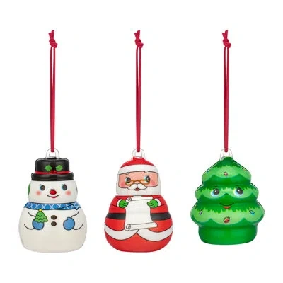 Mr. Christmas Nostalgic 3 In. Set Of 3 Musical Marshmelodies Ornaments In White;green;red