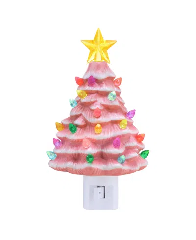 Mr. Christmas Nostalgic Ceramic Tree Nightlight In Pink