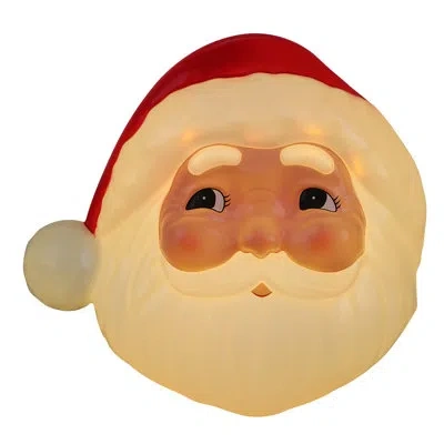 Mr. Christmas Retro 12 In. Blow Mold Lit Tree Topper - Santa In White;red