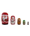 Mr. Christmas Santa And North Pole Pals Nesting Wooden Christmas Figurines, Set Of 5 In Multi