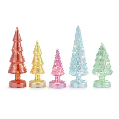 Mr. Christmas Set Of 5 Twinkling Trees - Multicolored