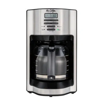 Mr Coffee 12-cup Programmable Coffee Maker With Rapid Brew System, Stainless Steel In Silver