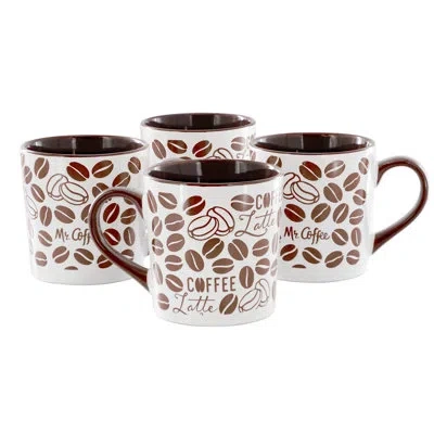 Mr Coffee 4 Piece 18 Ounce Stoneware Mug Set In Brown