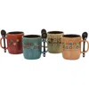 Mr Coffee Mr. Coffee Cafe Americano 8 Piece 13oz Ceramic Cup And Spoon Set In Multi