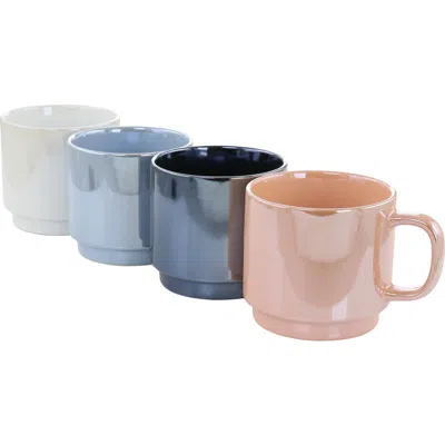 MR COFFEE MR. COFFEE CAFE CELESTIAL 4 PIECE 14.8 OUNCE STONEWARE PEARLIZED MUG SET