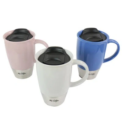 Mr Coffee Mr. Coffee Coffee14 oz Stoneware Assorted Travel Mug Set Of 3 In Multi