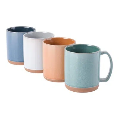 Mr Coffee Dorsey 4 Piece Assorted Color Mug Set In Brown
