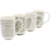 Mr Coffee Mr. Coffee Dutton Springs 4 Piece 19 Ounce Stoneware Assorted Designs Mug Set In Multi