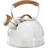 Mr Coffee Mr. Coffee Fremont 2 Quart Mirror Polish Stainless Steel Whistling Tea Kettle In Silver