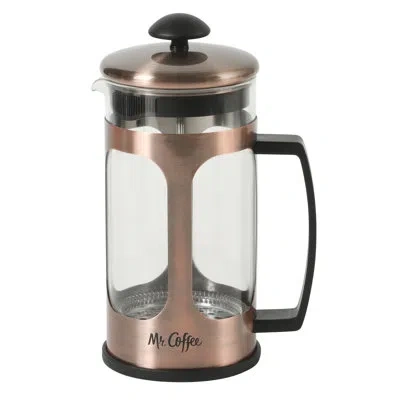 Mr Coffee French Press Coffee Maker, 34 Oz/1 Liter Glass Carafe With High Heat Resistant Durable Borasilicate  In Copper
