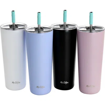 Mr Coffee Mr. Coffee Java Quest 4 Piece 23 oz Stainless Steel Tumbler Set With Lids And Straws In Multi