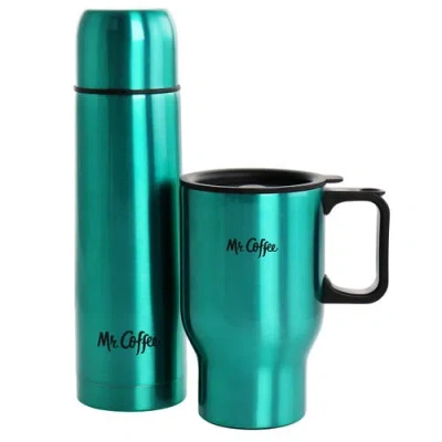 Mr Coffee Mr. Coffee Javelin 2 Piece Thermal Bottle And Travel Mug Set In Green