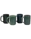 Mr Coffee Mr. Coffee Mr. Sidewalk Blues 4pc Stoneware Mug Set In Multi