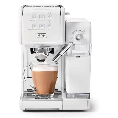Mr Coffee One-touch Coffeehouse Espresso & Latte Maker With Milk Frother, Grey In White