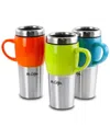 Mr Coffee Traverse 3 Piece 16 Ounce Stainless Steel And Ceramic Travel Mug And Lid In Multi