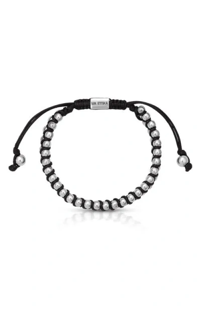 Mr Ettika Double Row Beaded Bracelet In Black