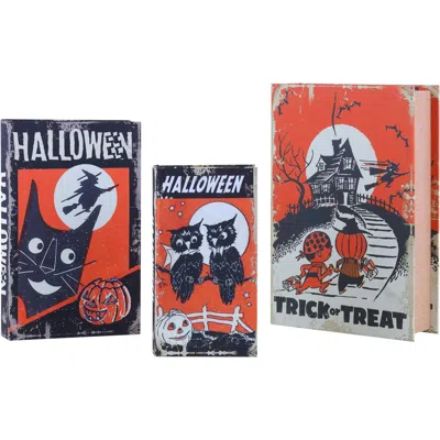 Mr. Halloween Set Of 3 Retro Nested Storage Books In Multi