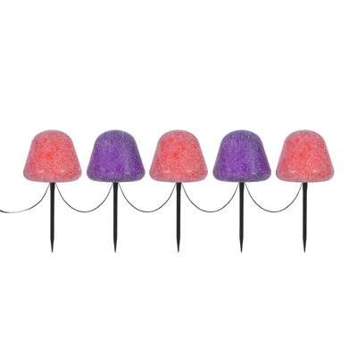 Mr. Halloween Set Of 5 Led Gumdrop Pathway Lights - Orange And Purple In Orange;purple