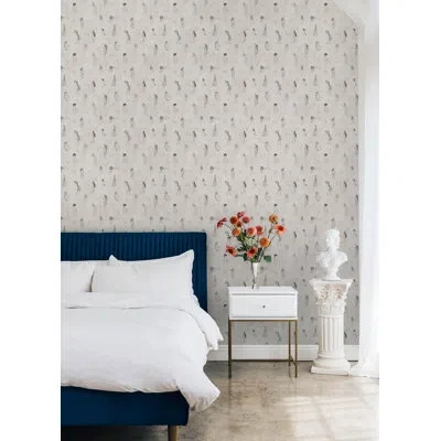 Mr. Kate Luna Zodiac Toile Peel And Stick Wallpaper In White;cream & Graphite