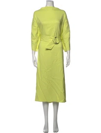 Pre-owned Mr. Larkin Bateau Neckline Midi Length Dress In Green