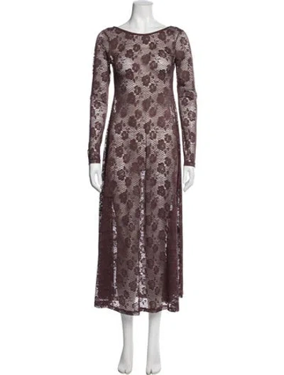 Pre-owned Mr. Larkin Floral Print Long Dress In Multi