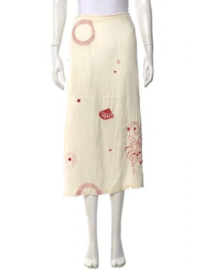 Pre-owned Mr. Larkin Graphic Print Long Skirt In Neutral