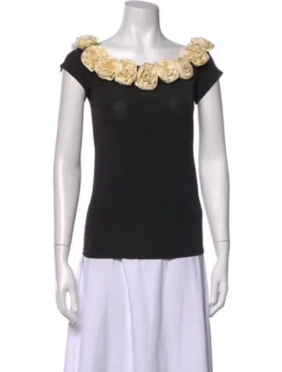 Pre-owned Mr. Larkin Off-the-shoulder Short Sleeve Top In Black