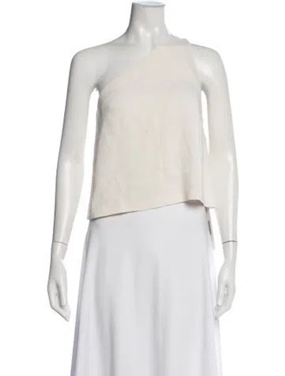Pre-owned Mr. Larkin One-shoulder Sleeveless Top In White