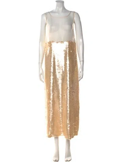 Pre-owned Mr. Larkin Patterned Long Dress W/ Tags In Neutral
