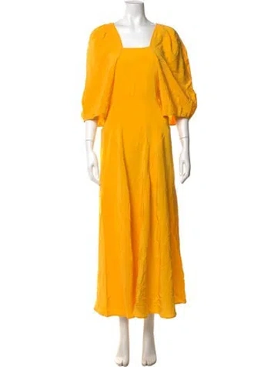 Pre-owned Mr. Larkin Silk Long Dress W/ Tags In Yellow