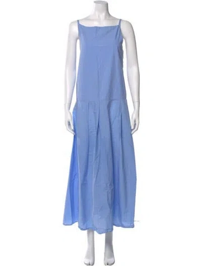 Pre-owned Mr. Larkin Square Neckline Long Dress In Blue