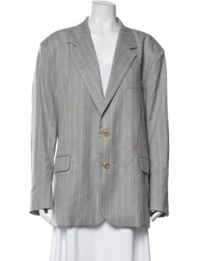 Pre-owned Mr. Larkin Striped Blazer W/ Tags In Gray