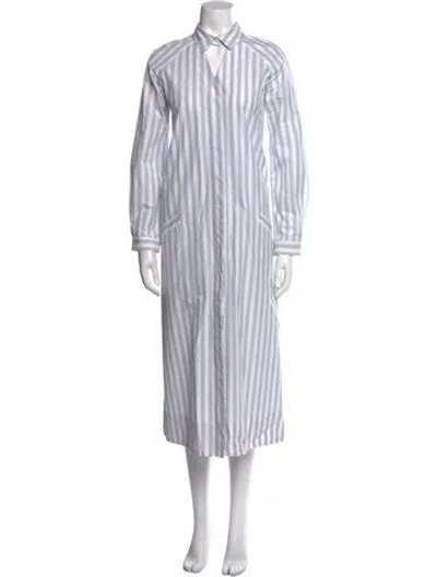 Pre-owned Mr. Larkin Striped Long Dress In Gray