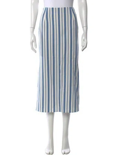 Pre-owned Mr. Larkin Striped Midi Length Skirt In Blue