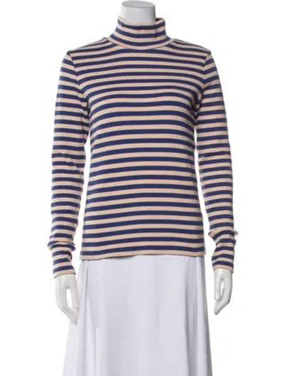Pre-owned Mr. Larkin Striped Turtleneck Sweater In Neutrals