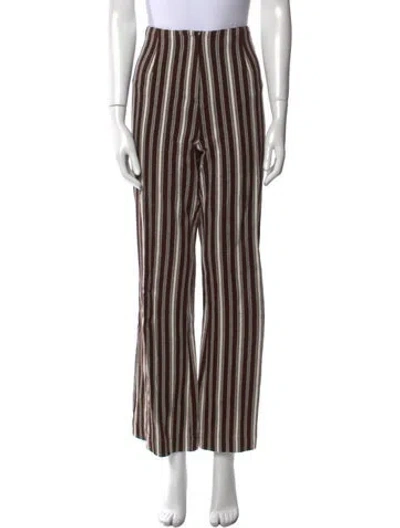Pre-owned Mr. Larkin Striped Wide Leg Pants In Brown