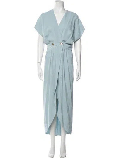 Pre-owned Mr. Larkin V-neck Long Dress In Blue