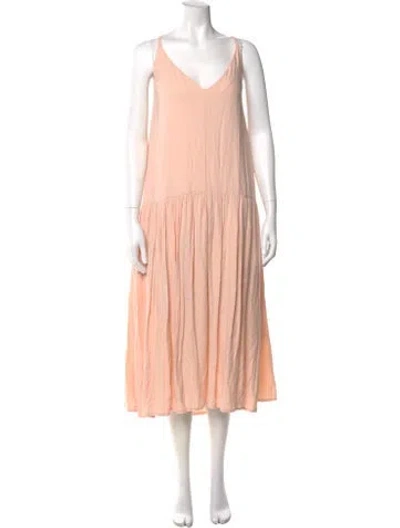 Pre-owned Mr. Larkin V-neck Long Dress In Pink