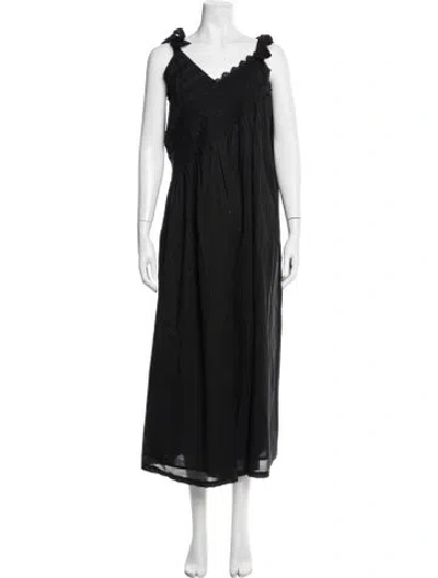 Pre-owned Mr. Larkin V-neck Long Dress W/ Tags In Black