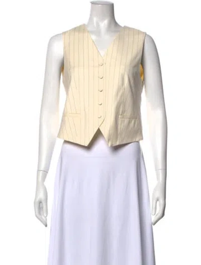 Pre-owned Mr. Larkin V-neck Sleeveless Crop Top In Neutral