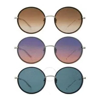 Mr Leight Mr. Leight 1967 Sl Earth Gradient/bay Blue/monterey Pop Gradient Round Unisex Sunglasses Ml4023x Plt In Blue / Platinum