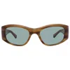 Mr Leight Aloha Doc S Island Green Oval Men's Sunglasses Ml2035 Maca-atg/islagrn 52 In Brown