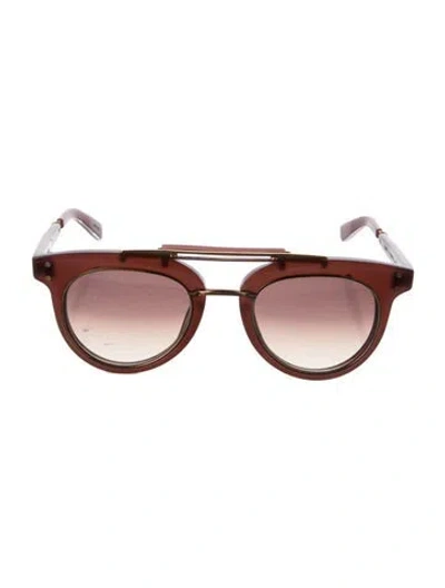 Pre-owned Mr Leight Aviator Gradient Sunglasses In Burgundy