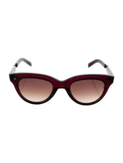 Pre-owned Mr Leight Cat-eye Gradient Sunglasses In Burgundy