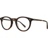 Mr Leight Mr. Leight Crosby C Demo Round Unisex Eyeglasses Ml1013 Mpl-antplt 44 In Brown
